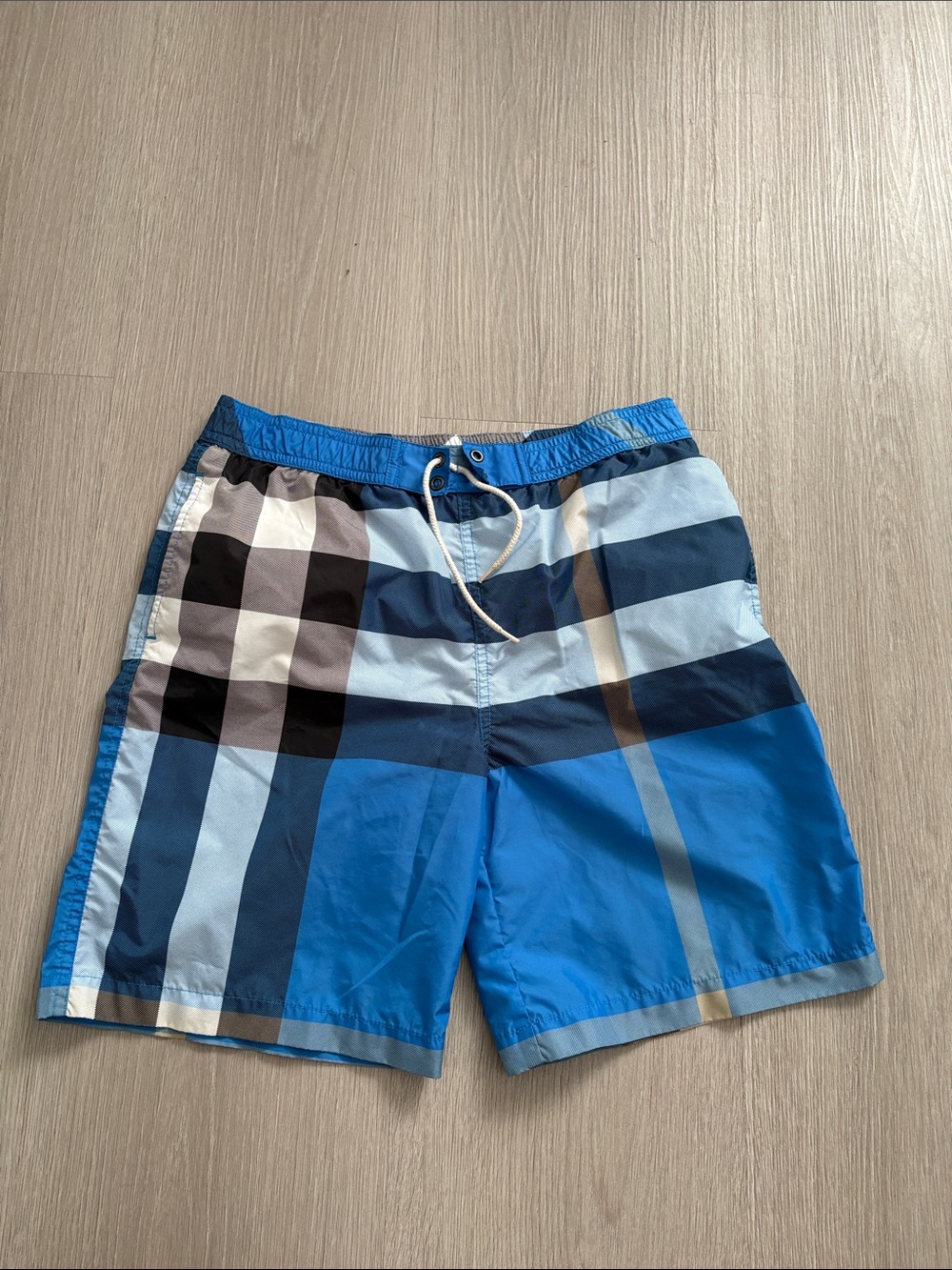 Burberry Blue Plaid Kids Swim Trunks